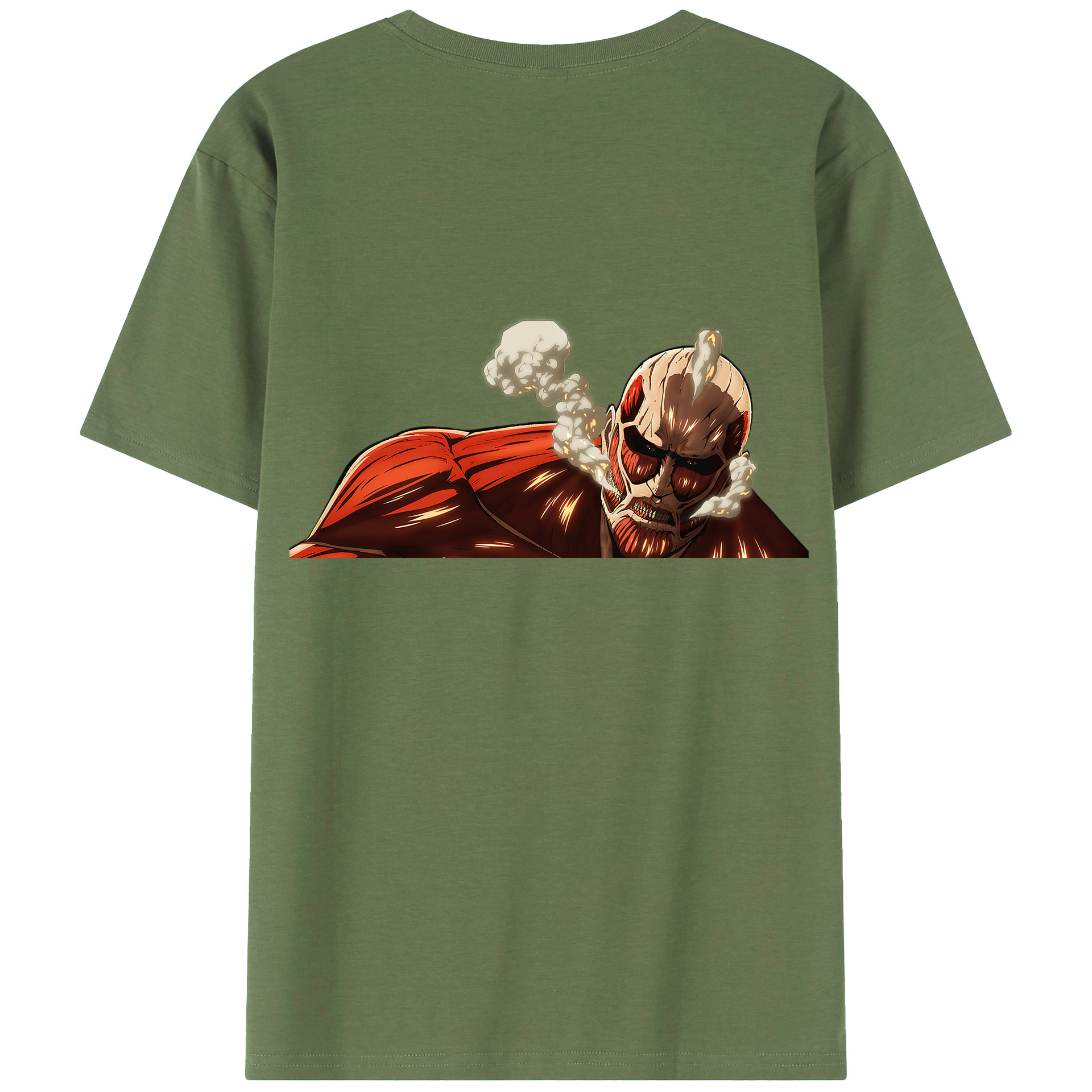 （画像用） 進撃の巨人 Attack on Titan 綿100％ メンズ半袖Tシャツ（バックプリント） 通気性